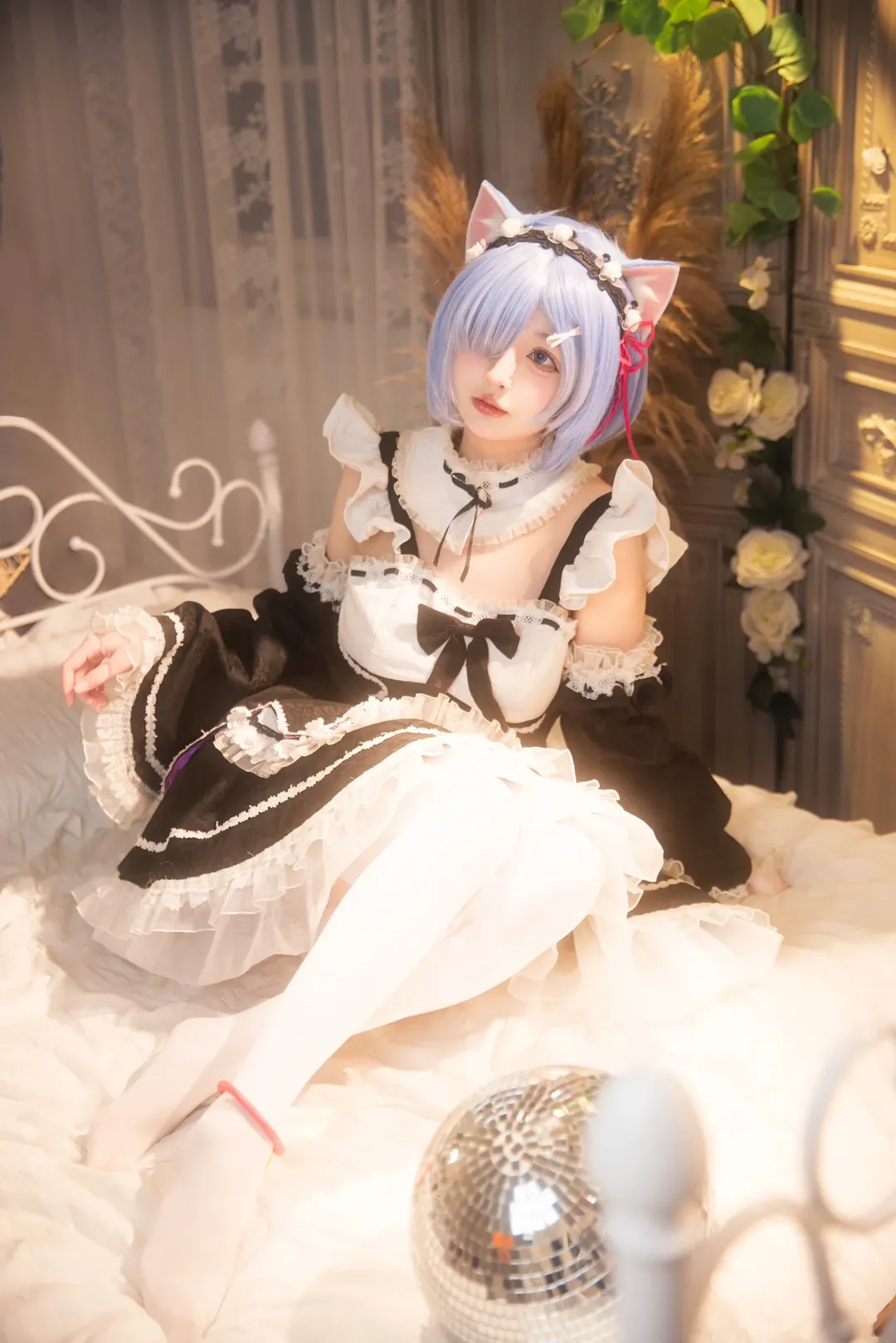 蕾姆cos, 拍照姿势, 从零开始的异世界, Cosplay日常, 猫耳女仆 - 第6张