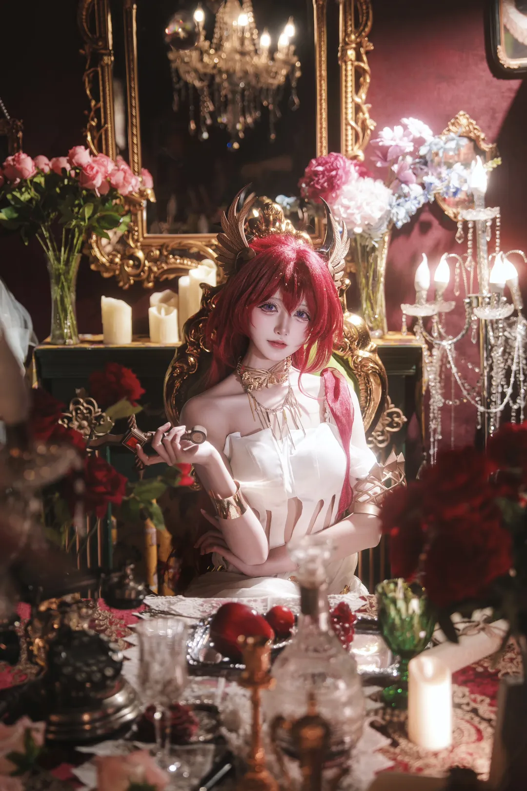 二次元cosplay, 明日方舟, 史尔特尔cos, 红发cos, 阿卡纳风格