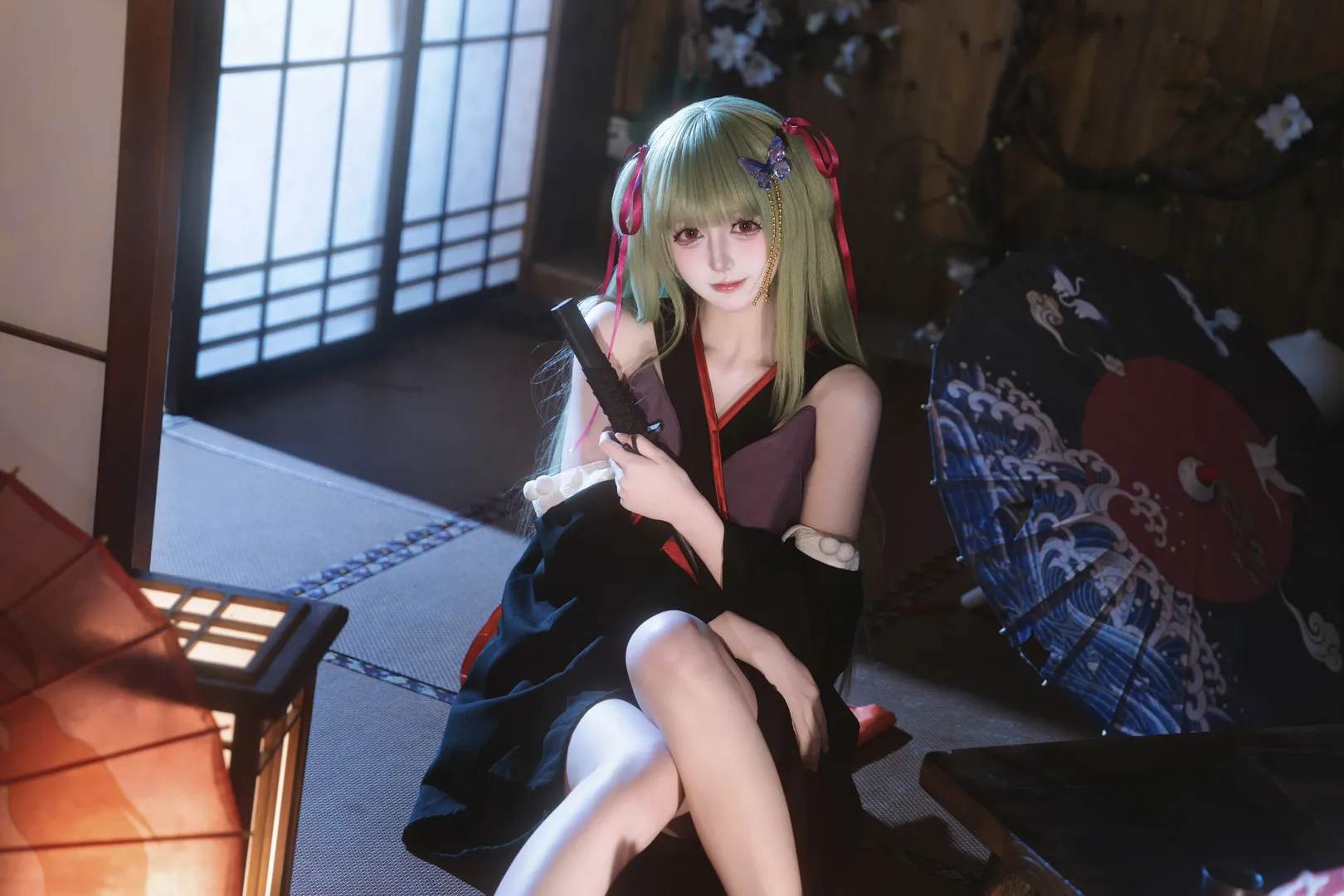 和风摄影, 二次元cosplay, galgame, 丛雨cos, 千恋万花