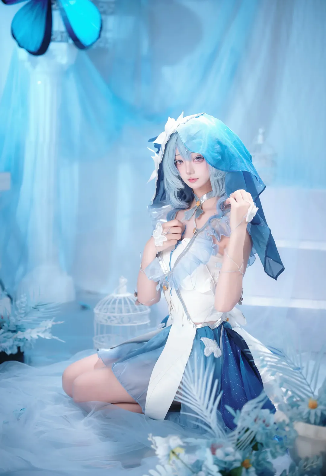 鸣潮, Cosplay, 二次元摄影, 守岸人cos, 梦幻蓝色系
