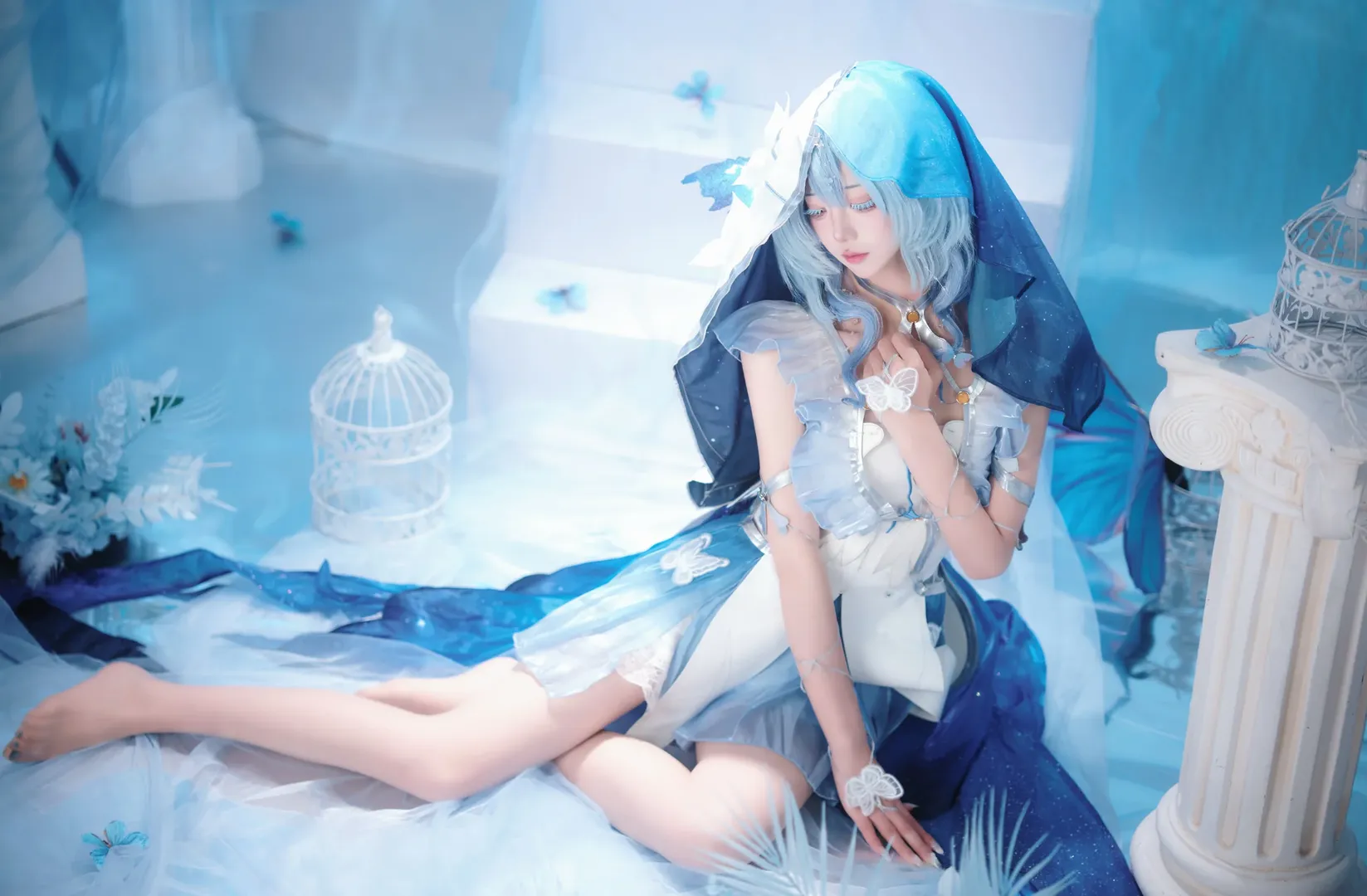 鸣潮, Cosplay, 二次元摄影, 守岸人cos, 梦幻蓝色系 - 第3张