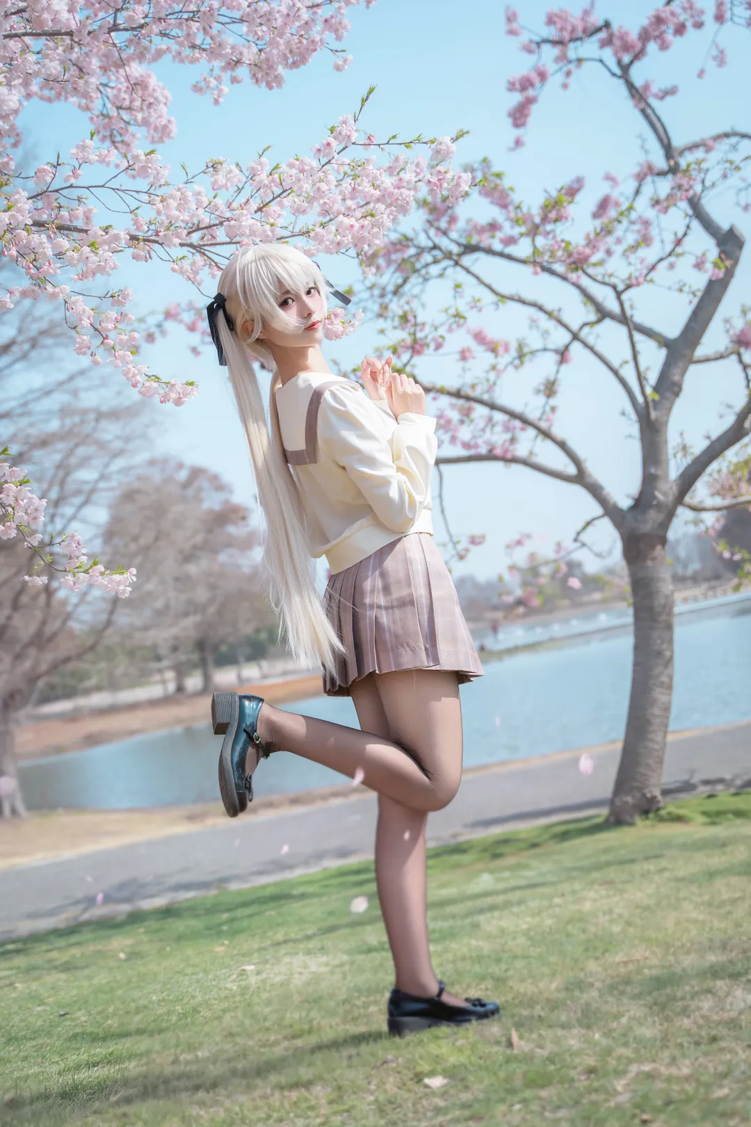 春日野穹コスプレ, ヨスガノソラ, 桜の屋外ロケーション, コスプレ撮影, 春のコーデ - 1枚目