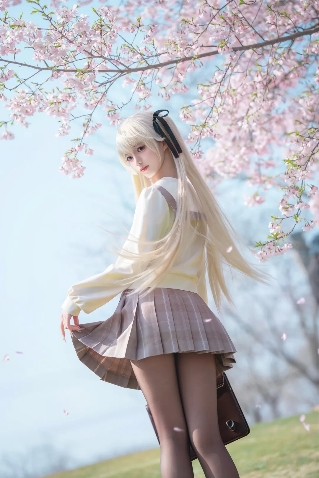 穹妹cos, 緣之空, 櫻花外景, cosplay攝影, 春日穿搭