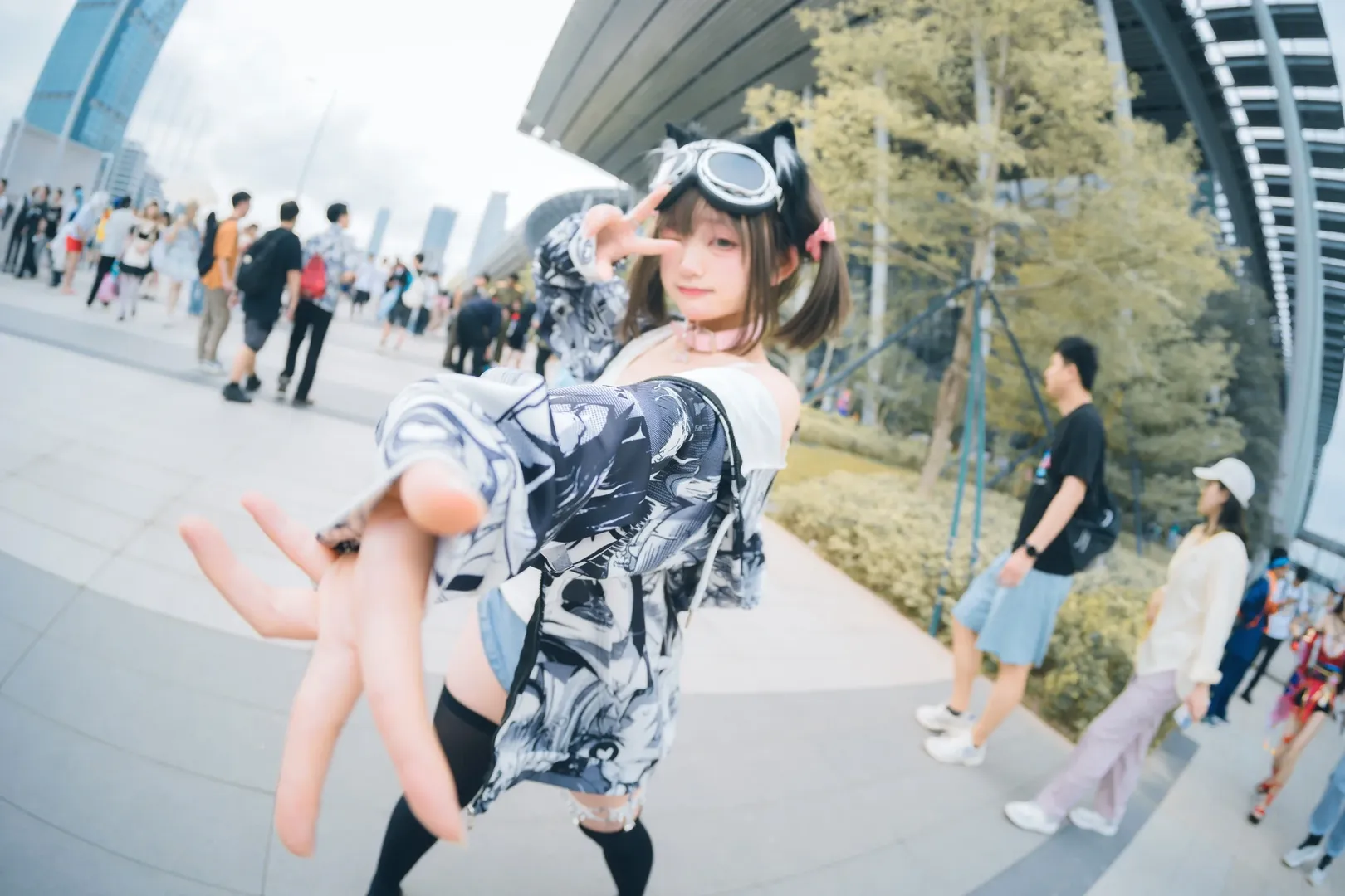 漫展返图, CPSP漫展, 户外cos摄影, 猫娘cosplay, 双马尾穿搭