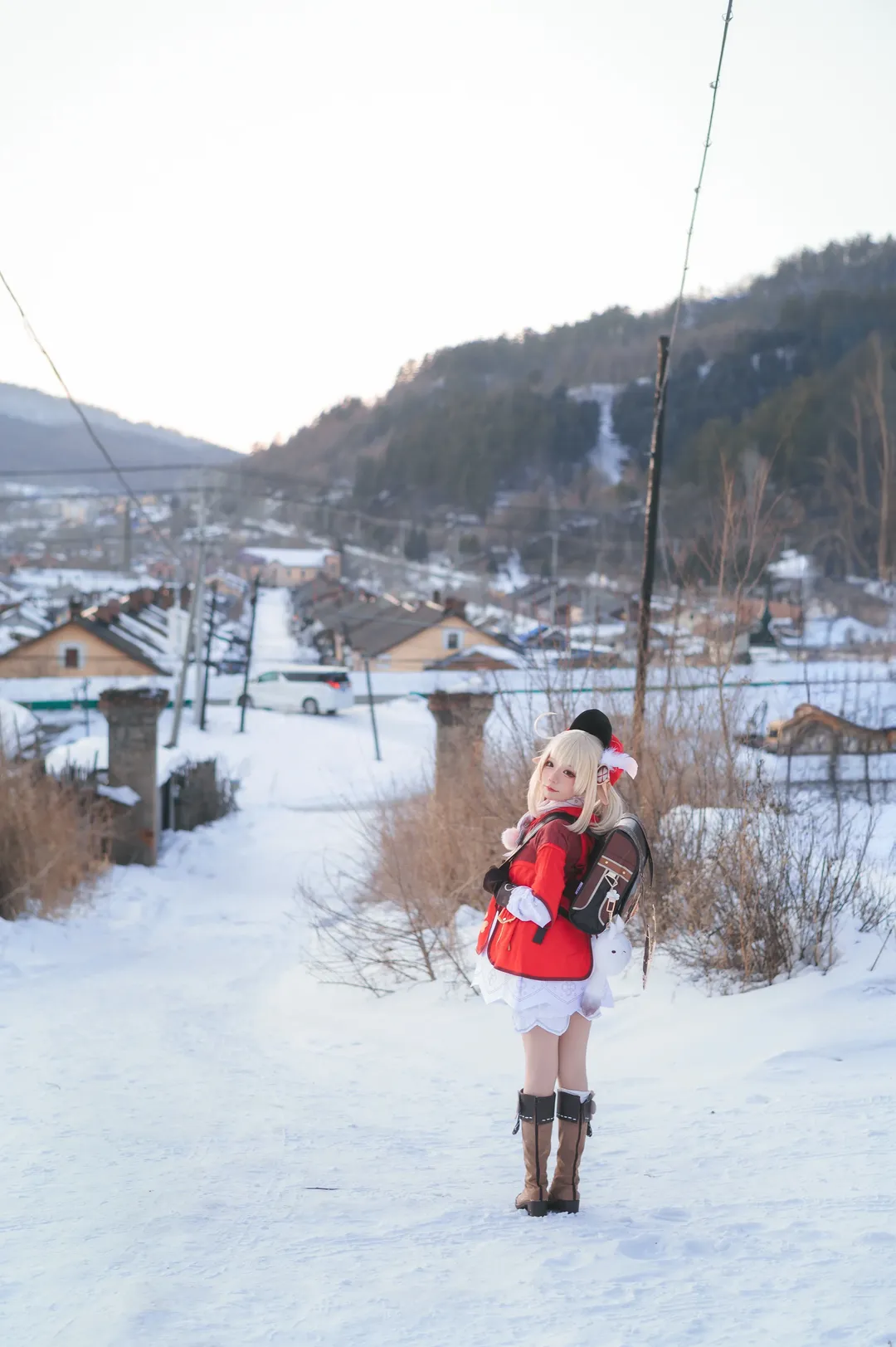 原神, 可莉cos, 冬日摄影, cosplay穿搭, 雪地外景 - 第11张