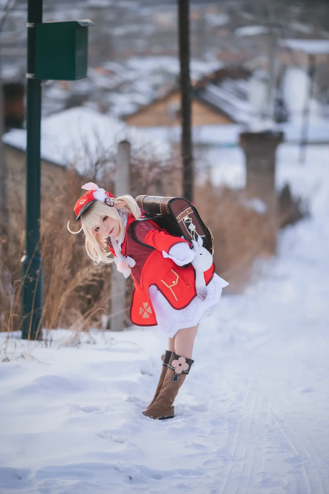 原神, 可莉cos, 冬日摄影, cosplay穿搭, 雪地外景 - 第4张