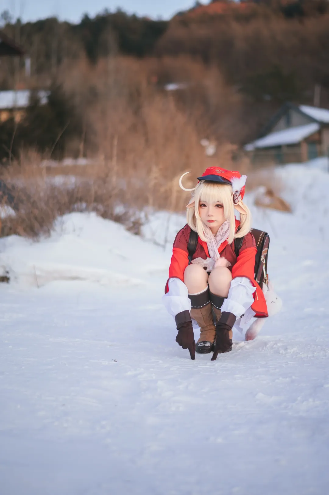 原神, 可莉cos, 冬日摄影, cosplay穿搭, 雪地外景 - 第7张