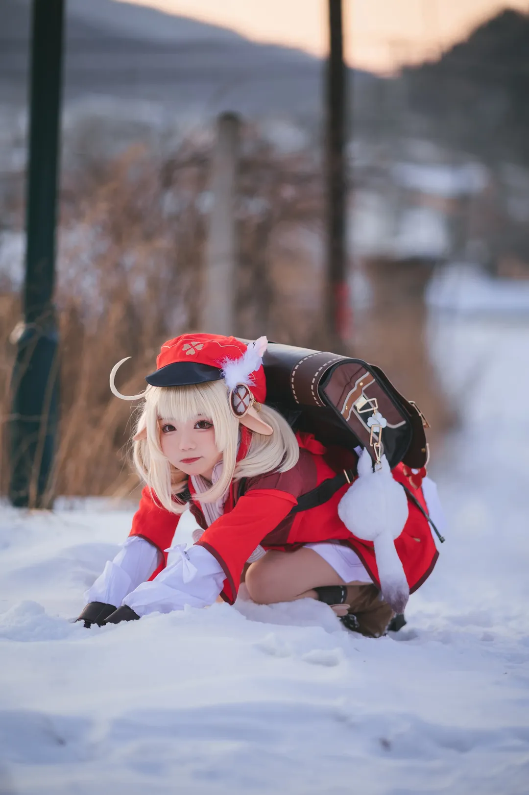 原神, 可莉cos, 冬日摄影, cosplay穿搭, 雪地外景 - 第8张