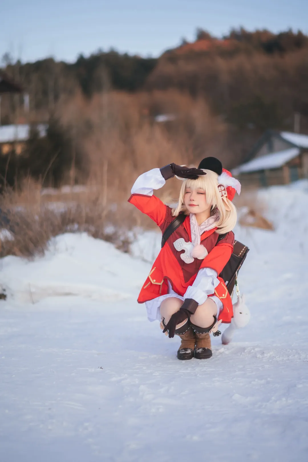 原神, 可莉cos, 冬日摄影, cosplay穿搭, 雪地外景 - 第9张