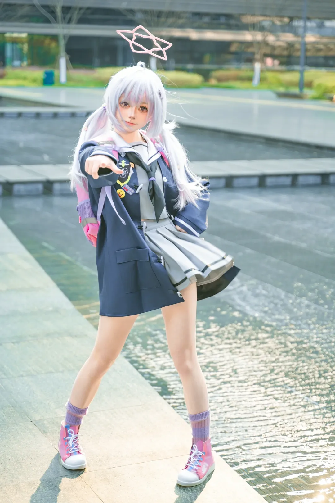 蔚蓝档案, 户外摄影, 水手服, cosplay场照, 阿罗娜cos - 第1张
