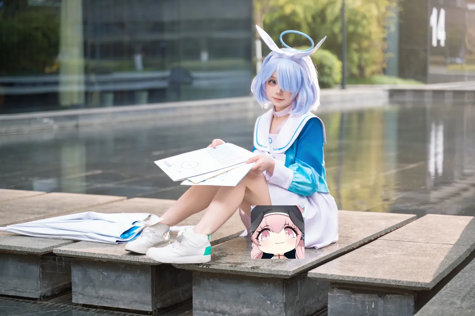 蔚蓝档案, 户外摄影, 水手服, cosplay场照, 阿罗娜cos - 第10张