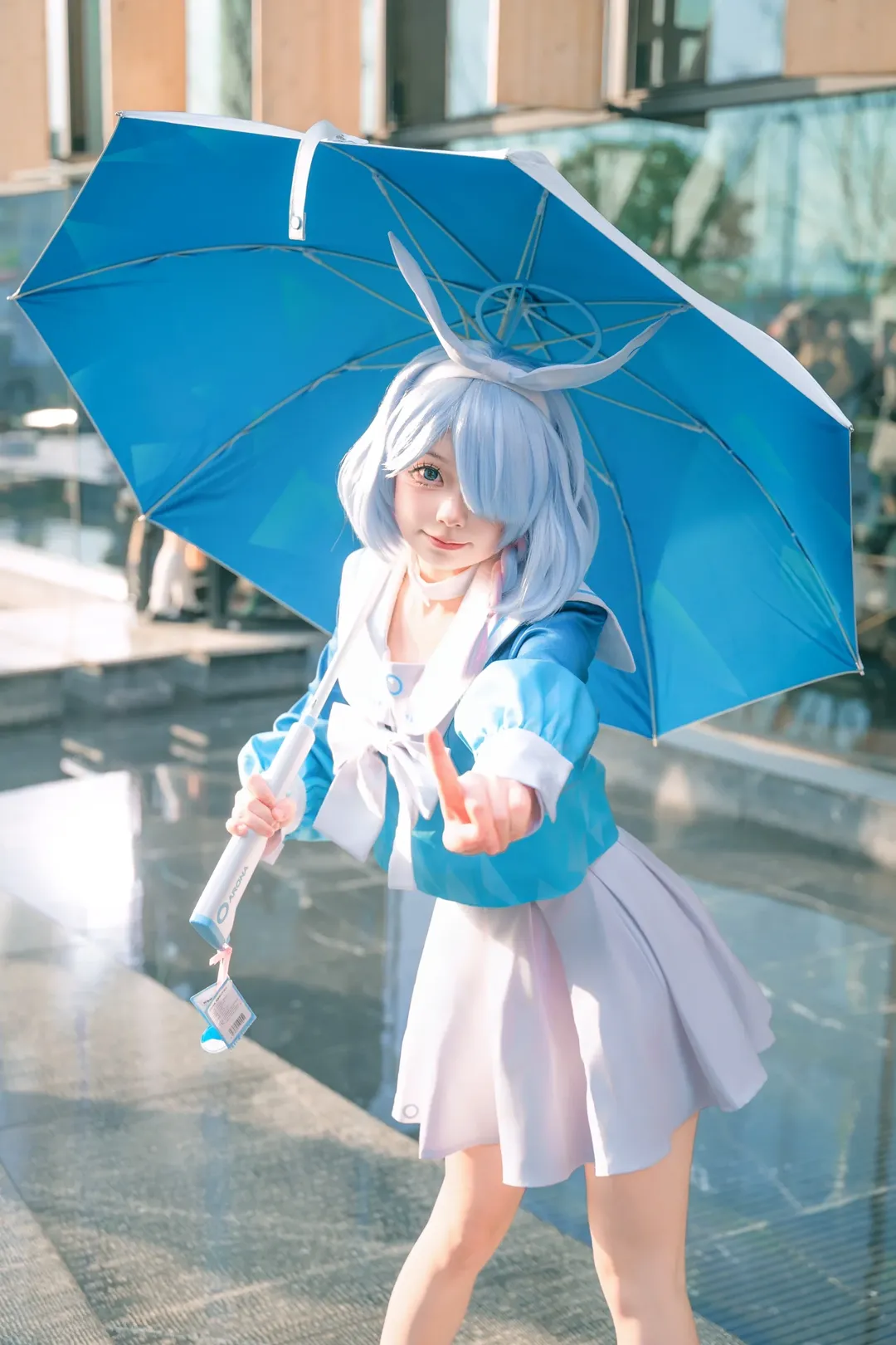 ブルーアーカイブ, アウトドア撮影, セーラー服, コスプレイベント写真, アロナ コスプレ