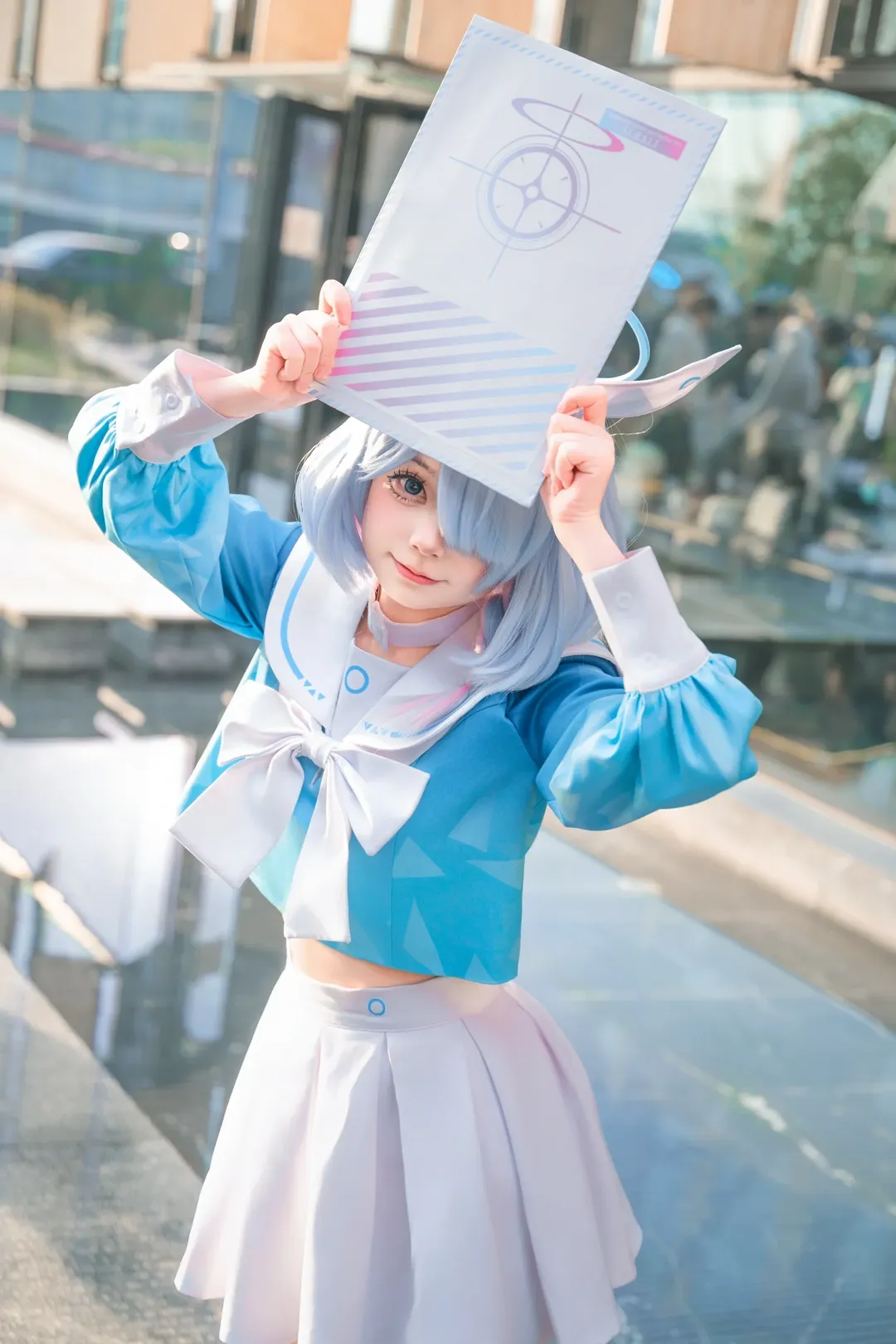 蔚蓝档案, 户外摄影, 水手服, cosplay场照, 阿罗娜cos - 第4张
