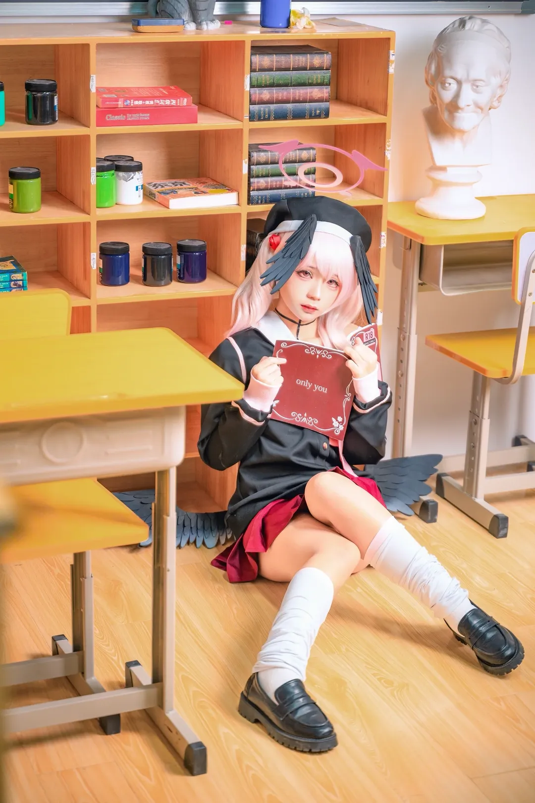 二次元少女, 蔚蓝档案, 下江小春cos, cosplay日常, 校园风写真 - 第10张