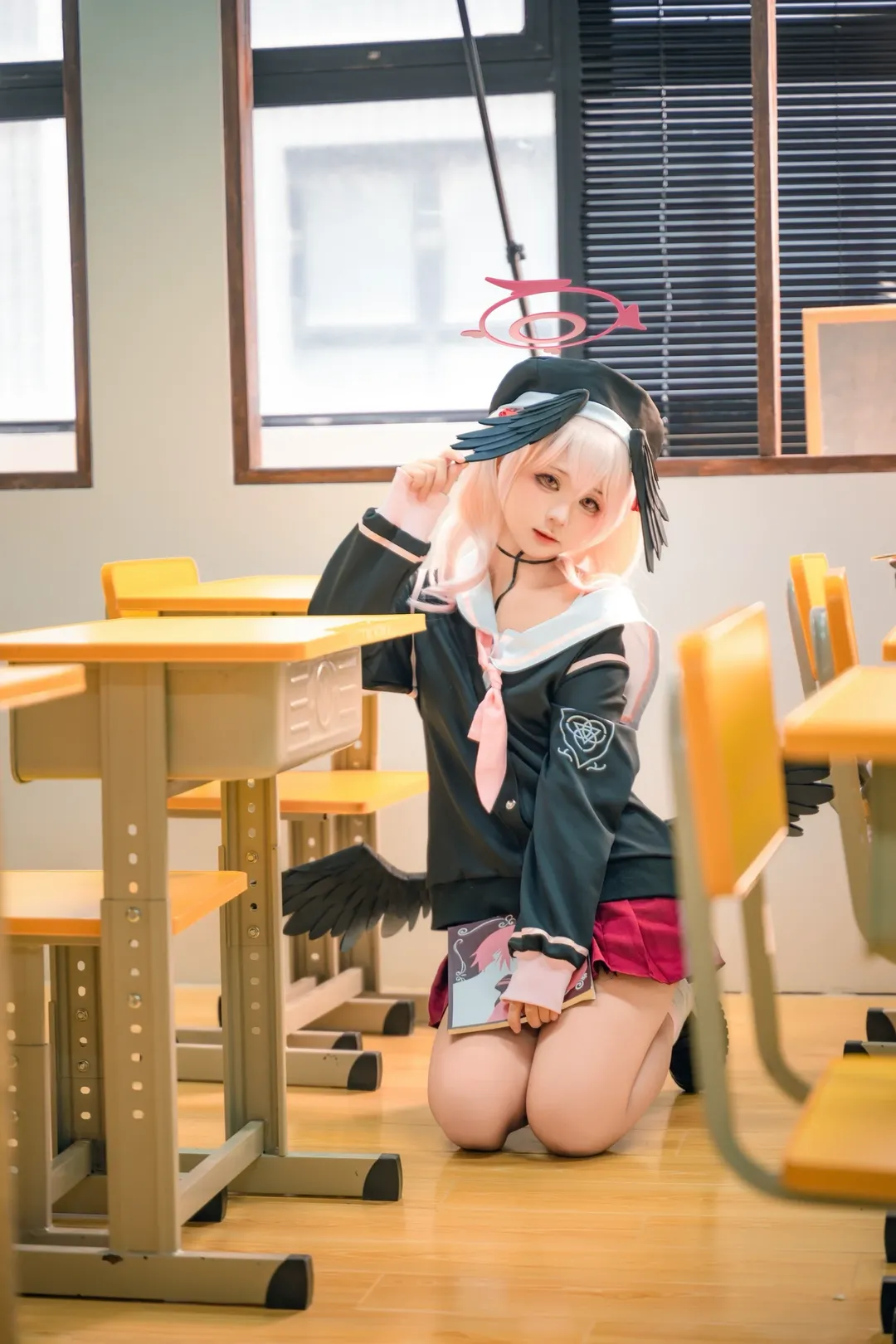 二次元少女, 蔚蓝档案, 下江小春cos, cosplay日常, 校园风写真 - 第2张