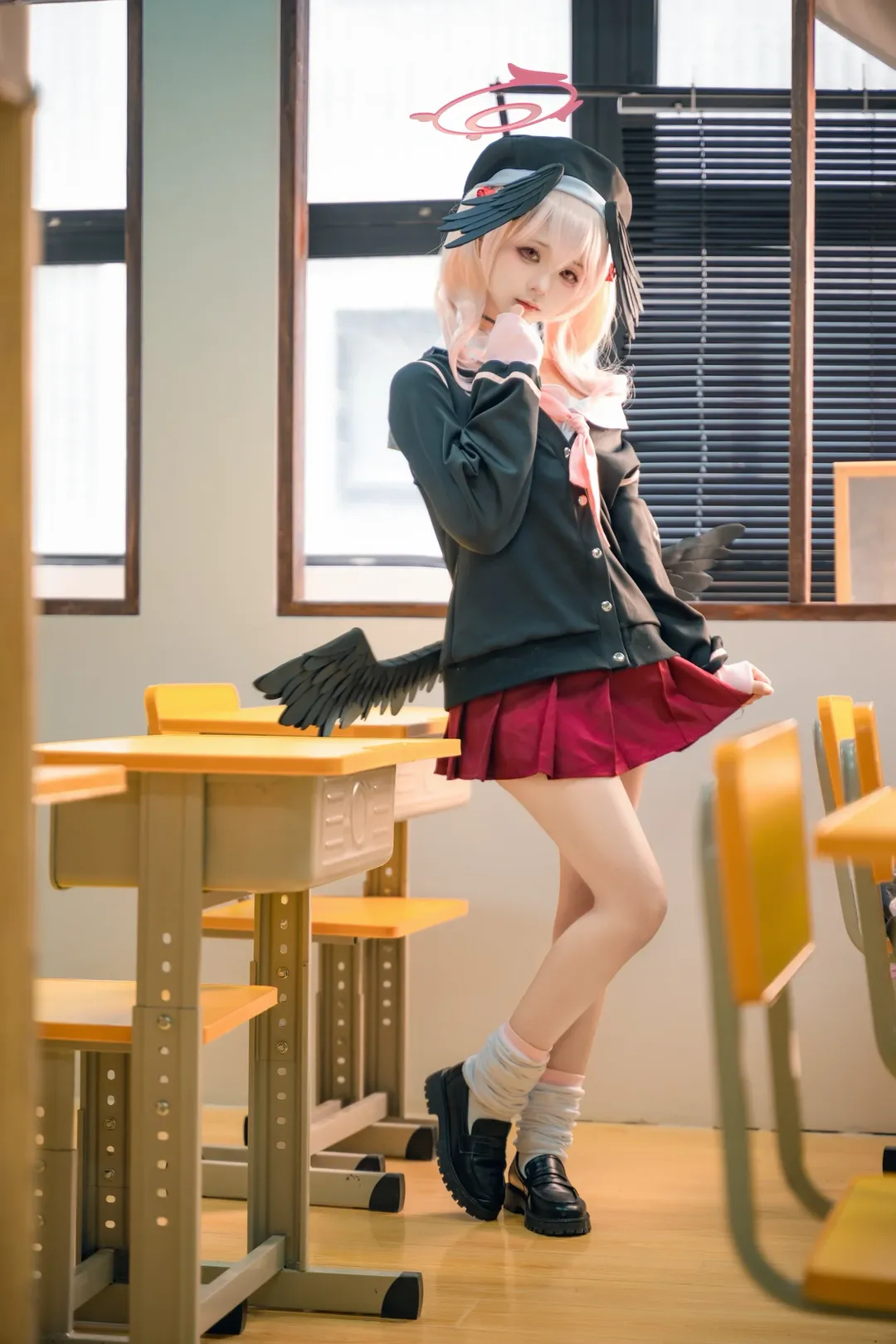 二次元少女, 蔚蓝档案, 下江小春cos, cosplay日常, 校园风写真