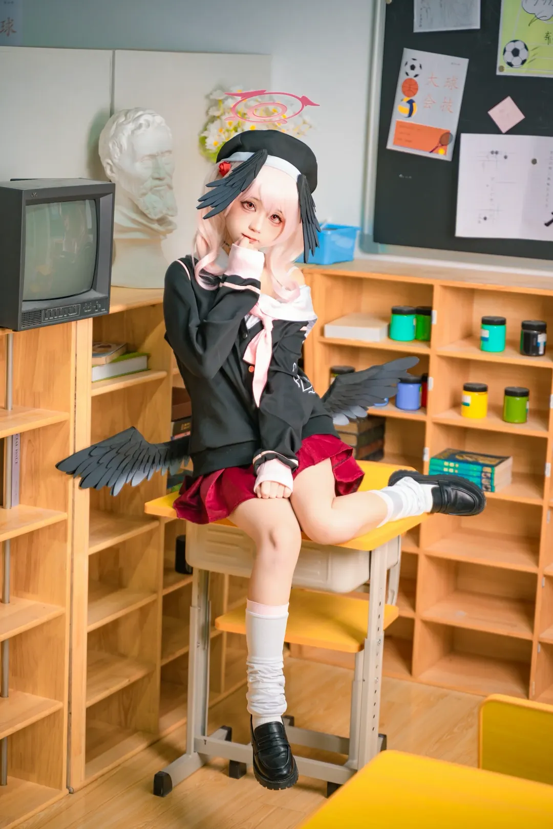 二次元少女, 蔚蓝档案, 下江小春cos, cosplay日常, 校园风写真 - 第5张