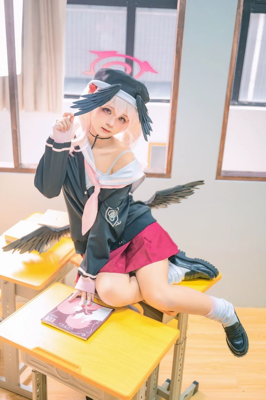 二次元少女, 蔚蓝档案, 下江小春cos, cosplay日常, 校园风写真 - 第6张