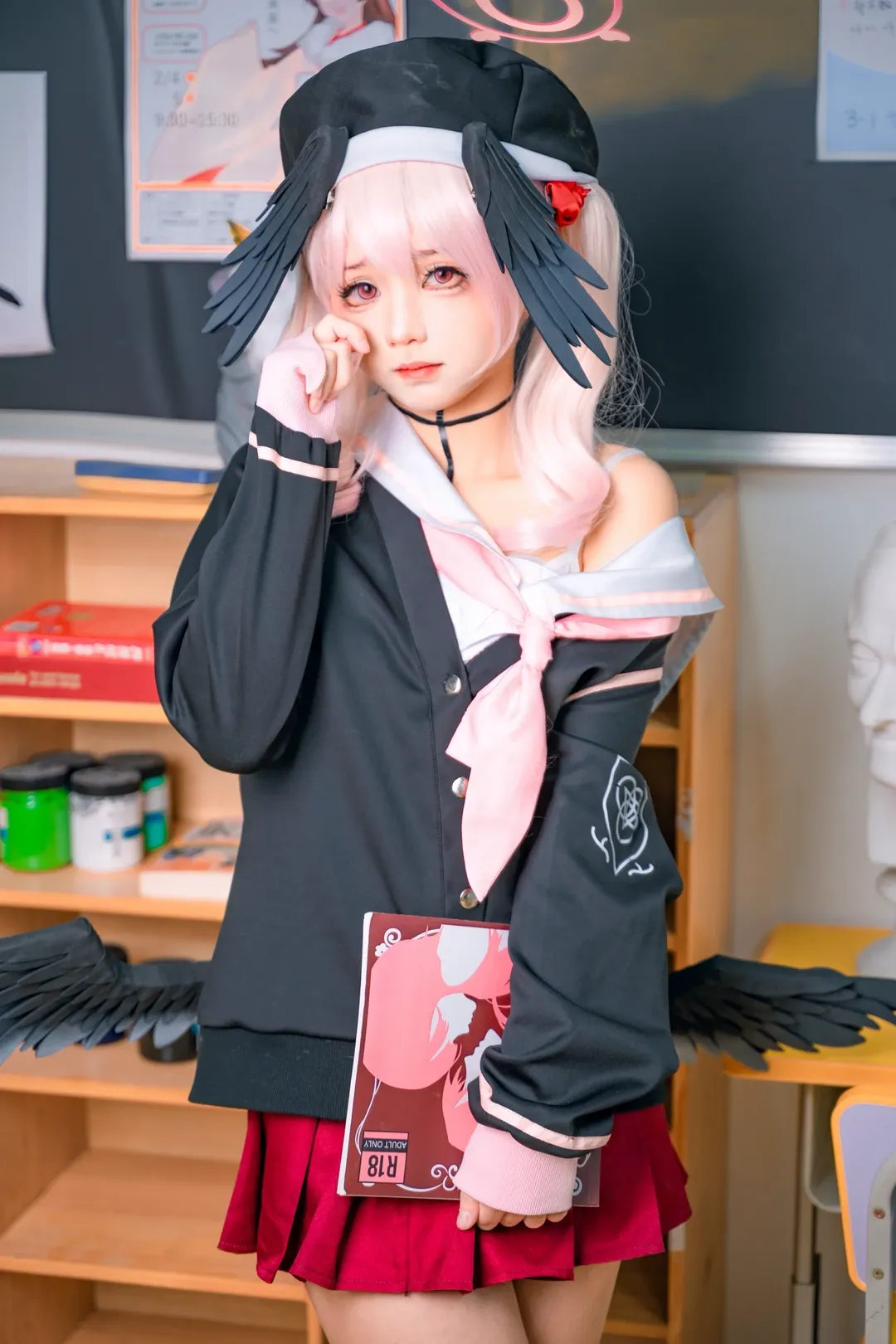 二次元少女, 蔚蓝档案, 下江小春cos, cosplay日常, 校园风写真 - 第9张