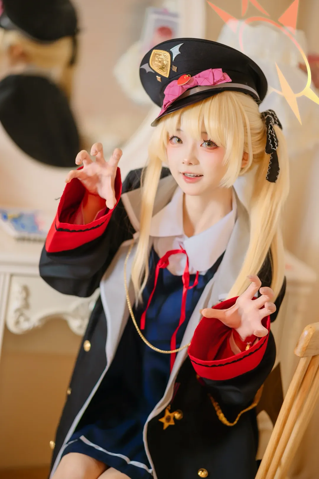 蔚蓝档案, 丹花伊吹cos, 制服cosplay, 金发双马尾, 可爱日常 - 第4张