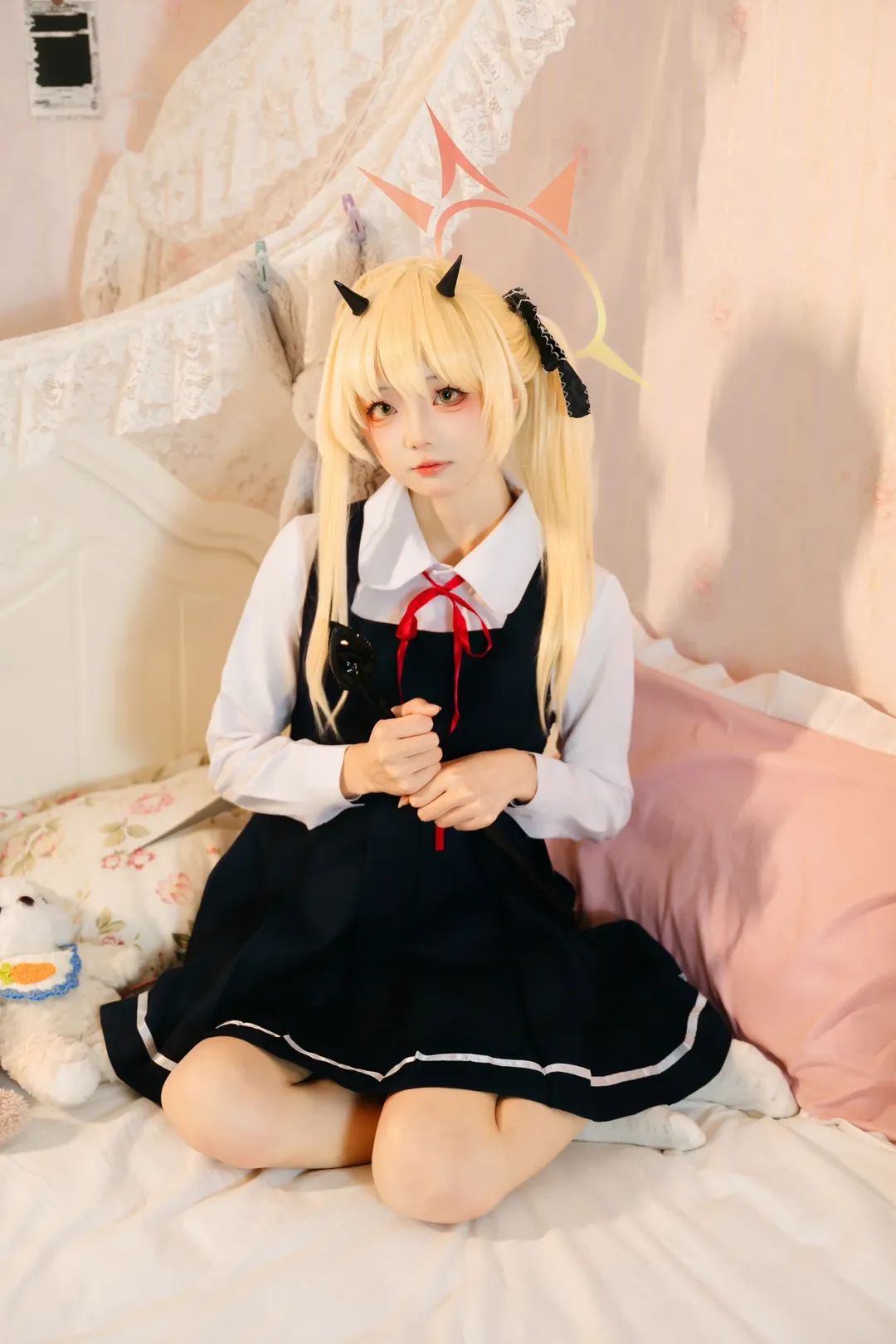 蔚蓝档案, 丹花伊吹cos, 制服cosplay, 金发双马尾, 可爱日常 - 第7张