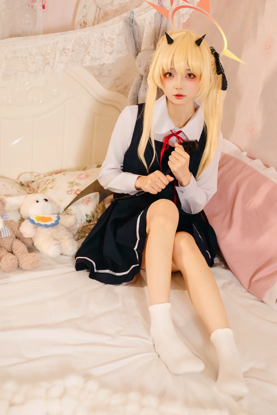 蔚蓝档案, 丹花伊吹cos, 制服cosplay, 金发双马尾, 可爱日常 - 第9张
