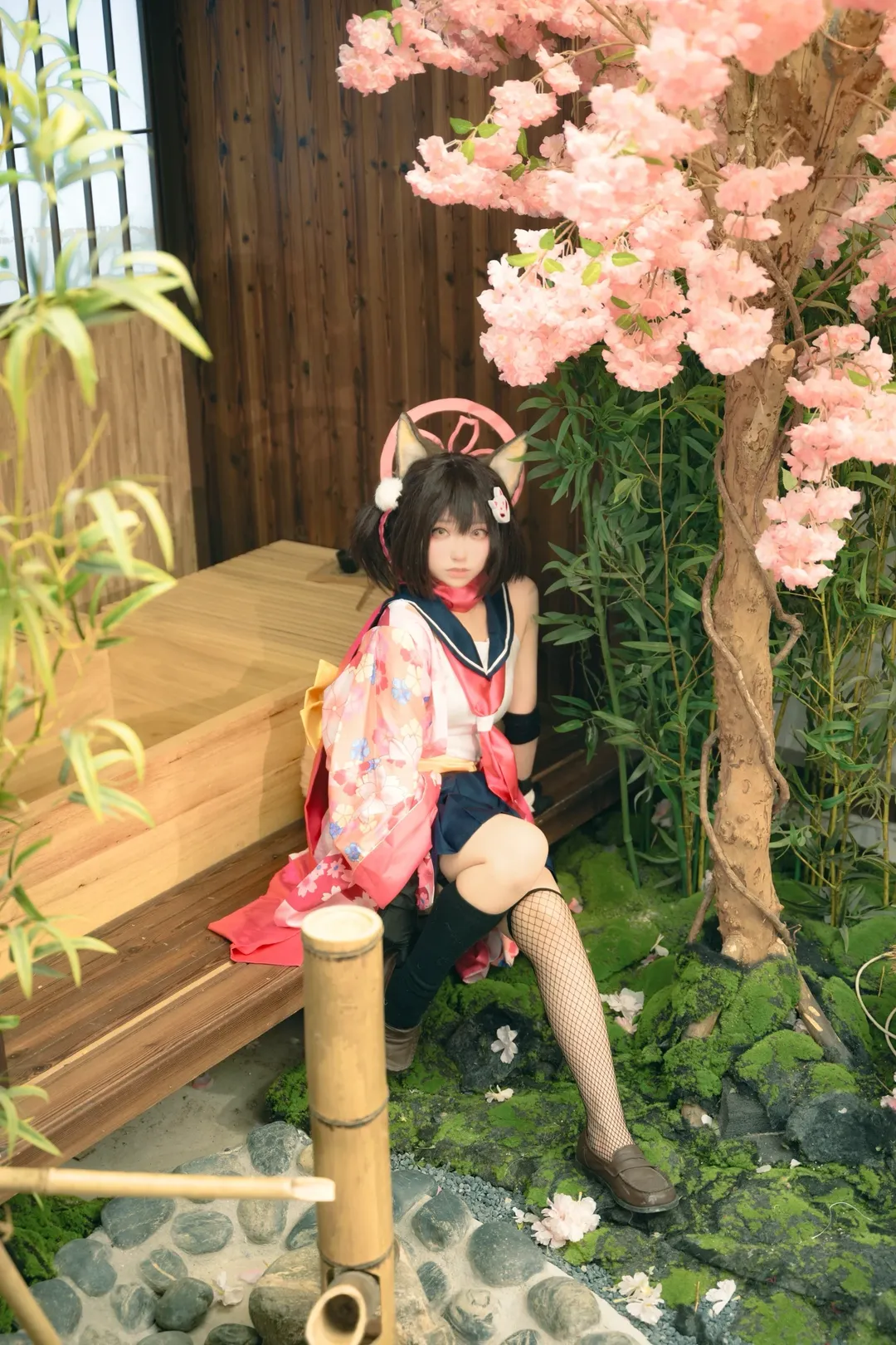 蔚蓝档案, 庭院摄影, 兽耳装扮, 久田泉奈cos, 和风元素 - 第6张