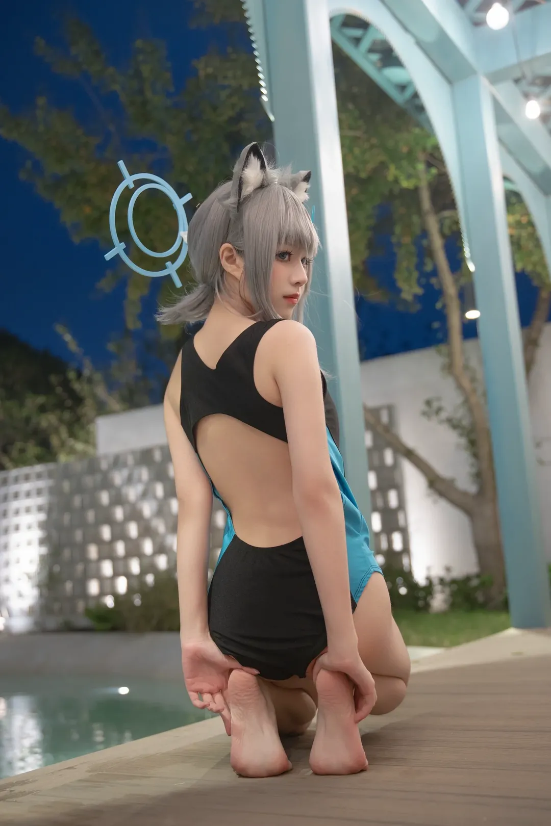蔚蓝档案, 二次元cosplay, 砂狼白子cos, 泳装写真, 夏日清凉 - 第11张