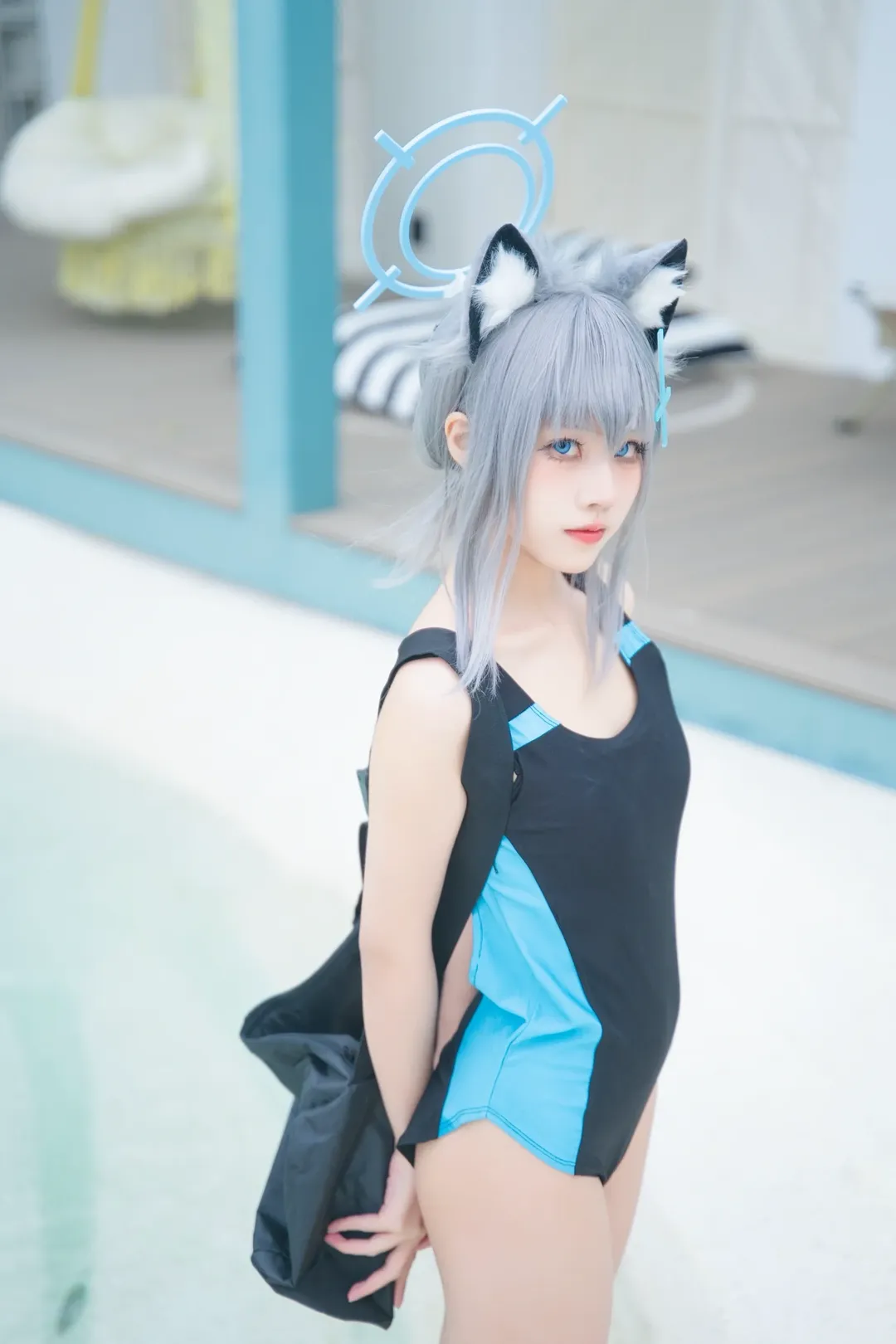 ブルーアーカイブ, 二次元コスプレ, 砂狼シロコ コスプレ, 水着写真, 夏の清涼感
