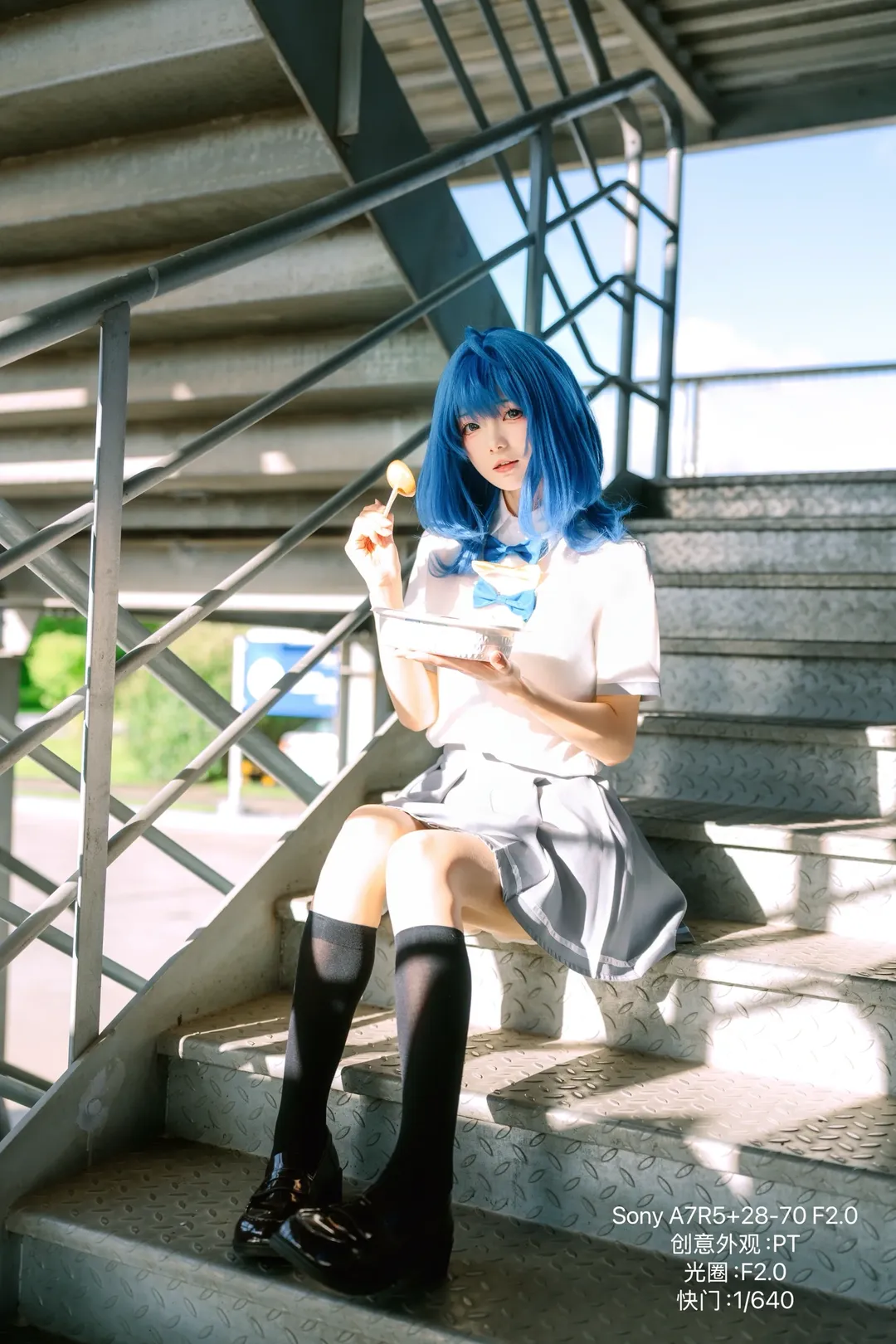 Summer cosplay, Sony A7R V, Yanami Anna cosplay, Too Many Losing Heroines!, Rooftop portrait