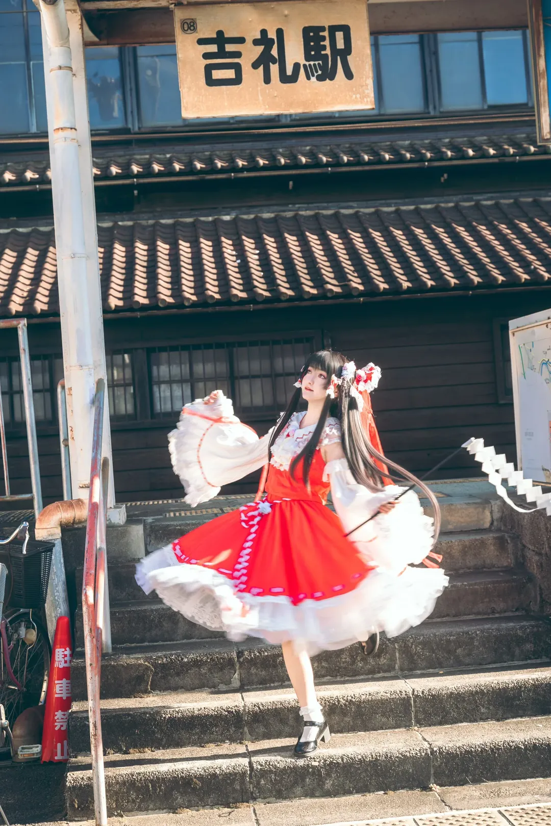博丽灵梦cos, 东方Project, 和风外景, 车站写真, lolita穿搭 - 第12张