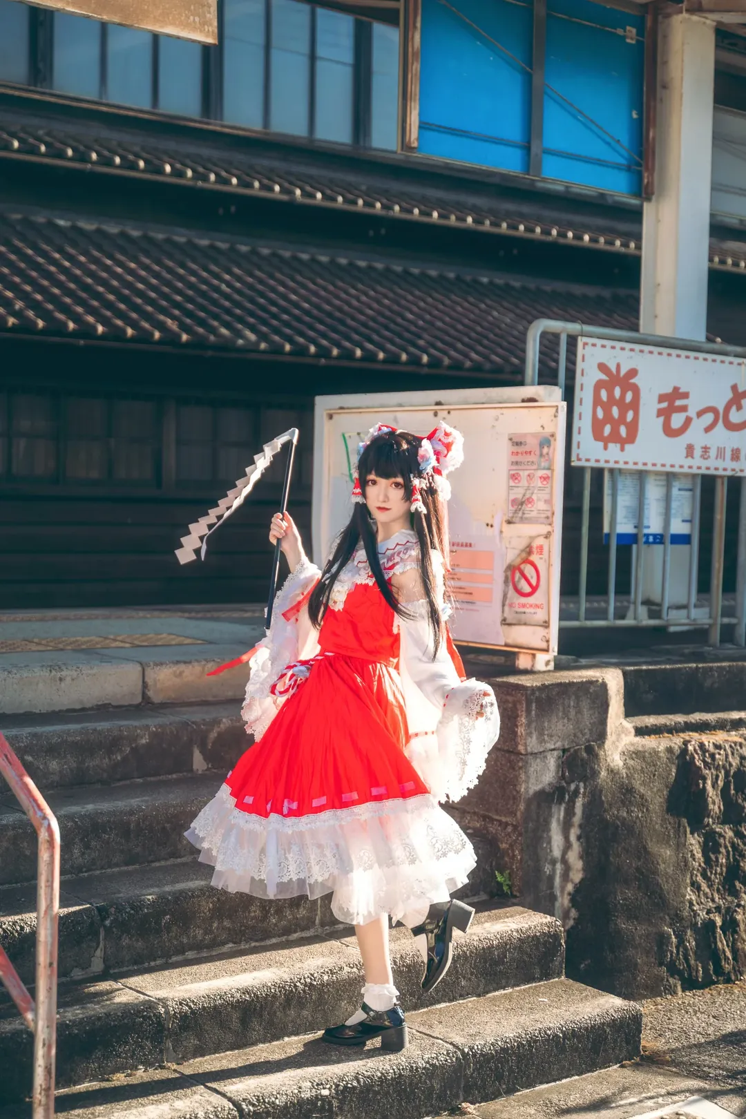 博丽灵梦cos, 东方Project, 和风外景, 车站写真, lolita穿搭 - 第4张