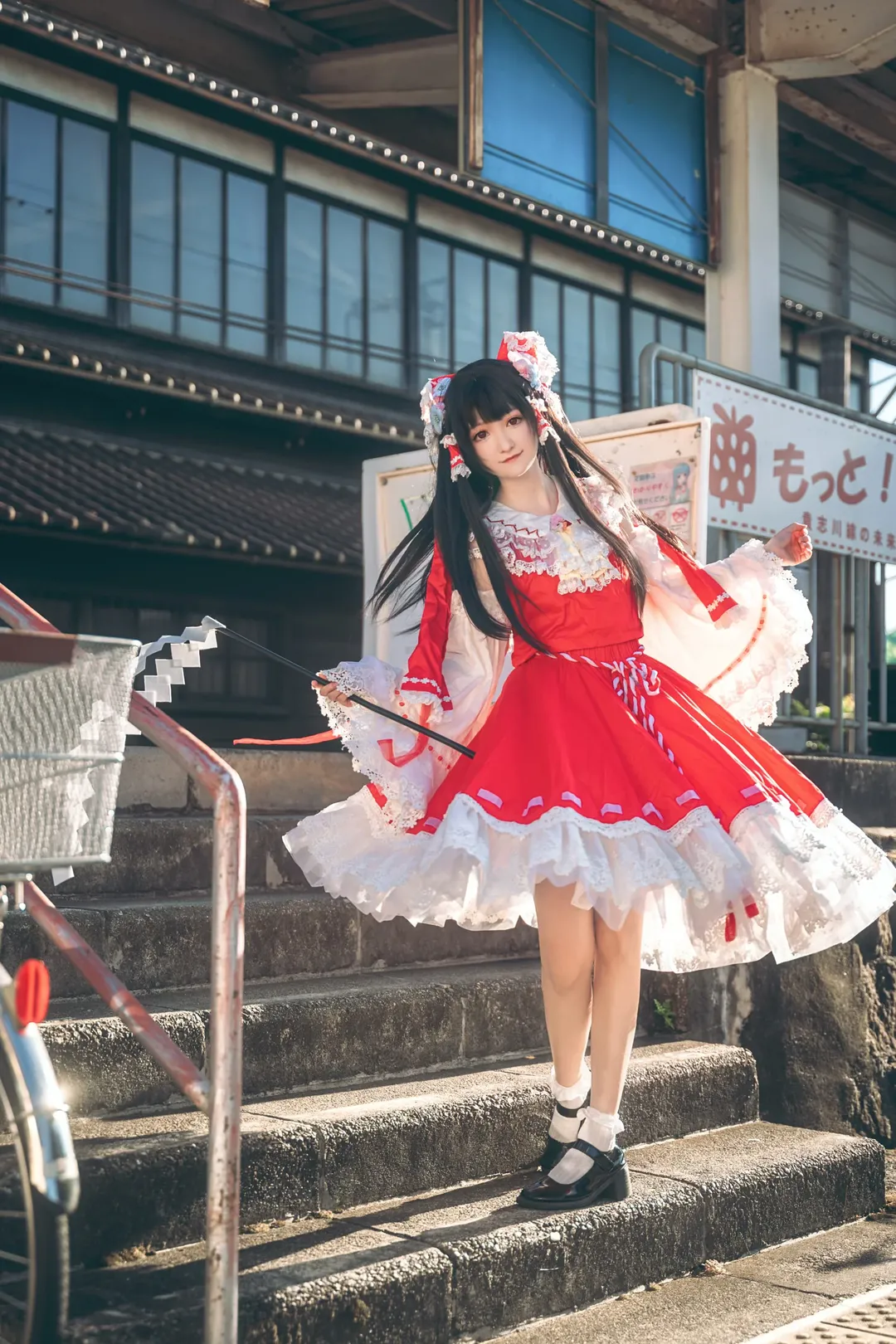 博丽灵梦cos, 东方Project, 和风外景, 车站写真, lolita穿搭