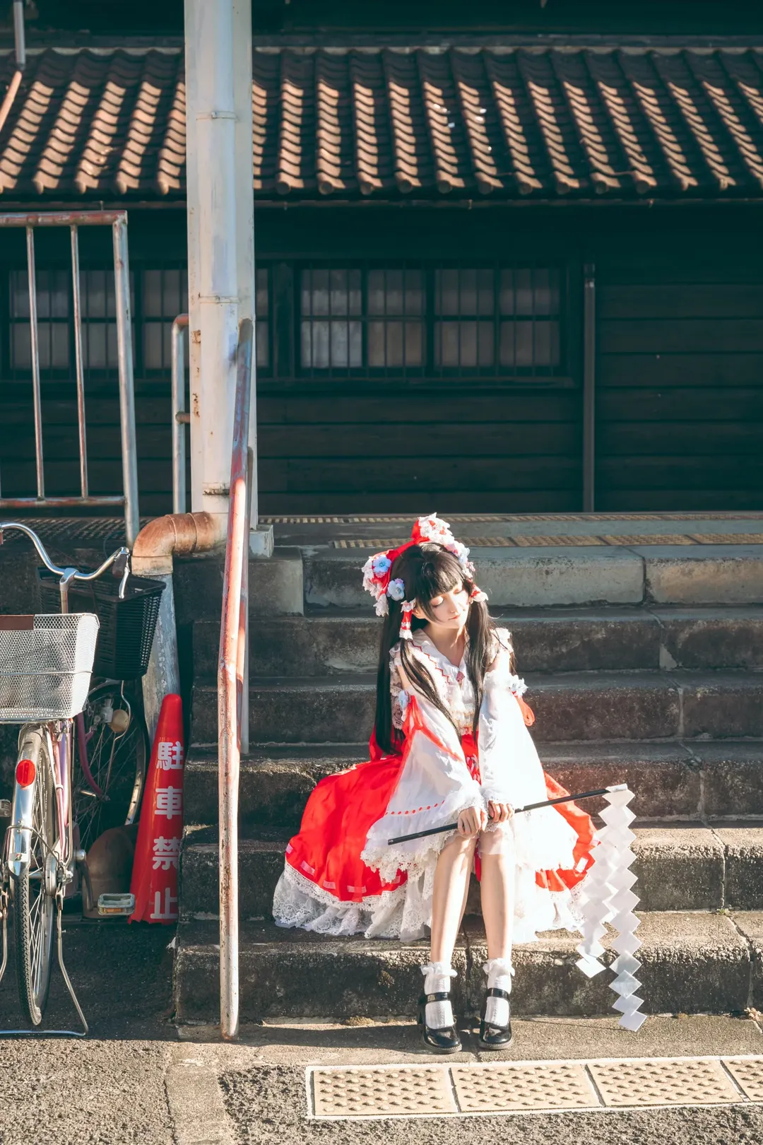 博丽灵梦cos, 东方Project, 和风外景, 车站写真, lolita穿搭 - 第9张