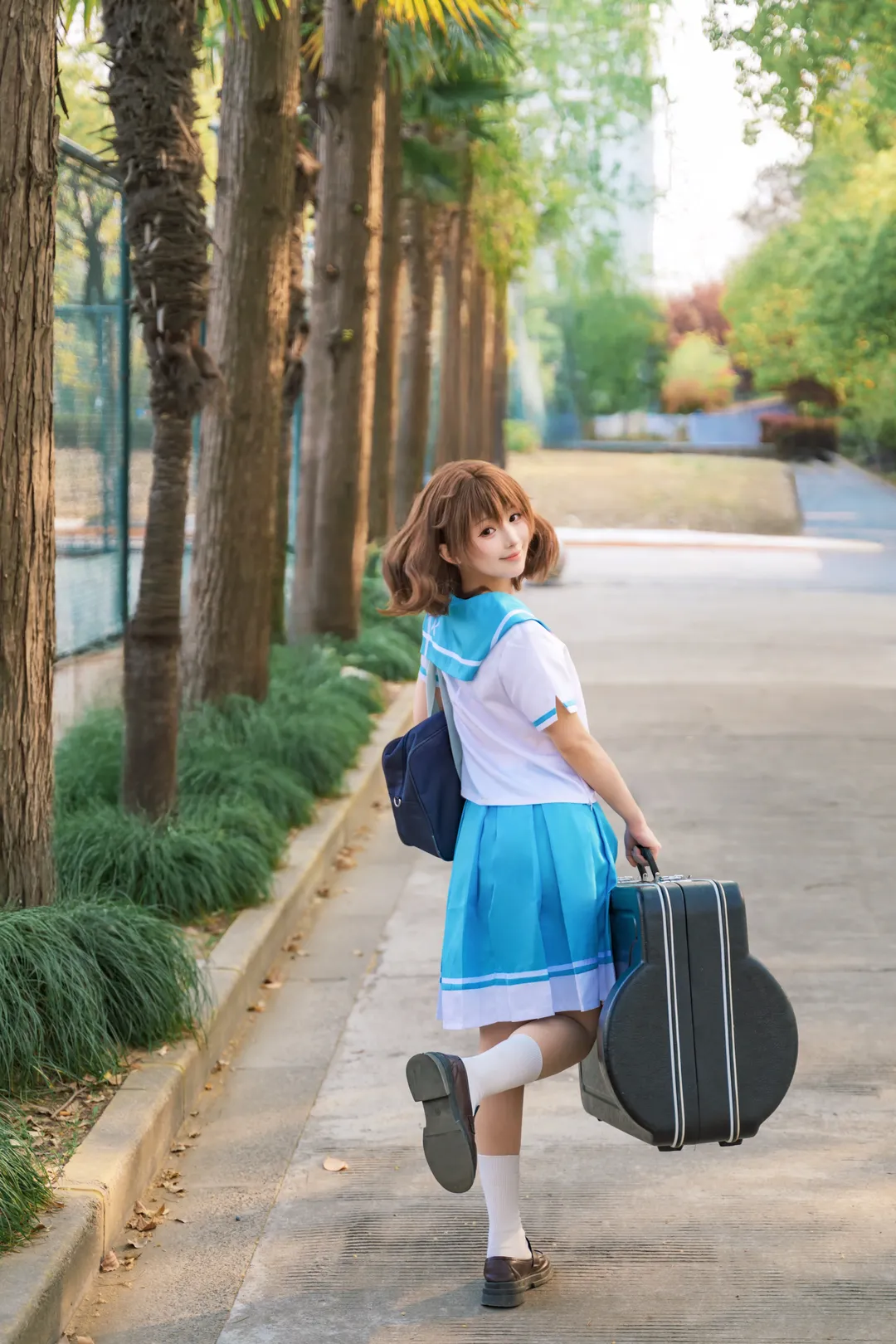 cosplay, 校园写真, 黄前久美子cos, 吹响吧上低音号, 铜管乐器 - 第5张