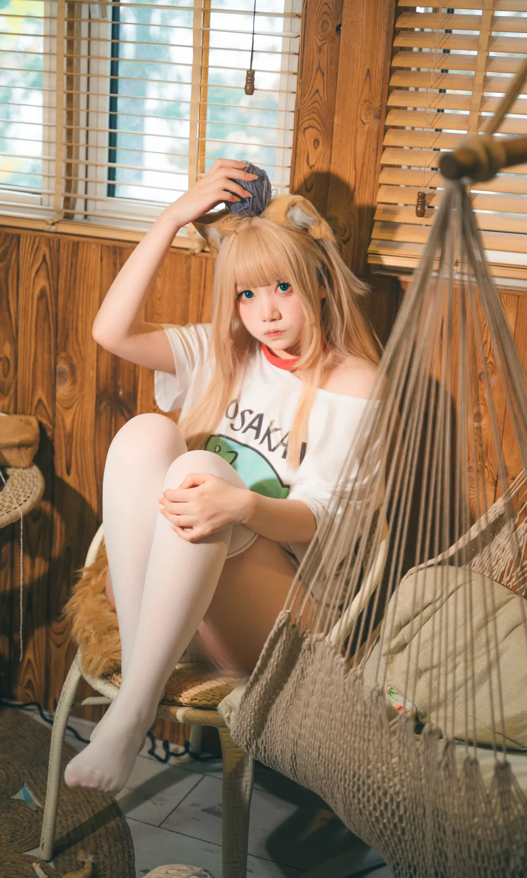 黄豆粉cos, 猫娘日常, 粗点心战争, 百叶窗光影, 日系室内写真 - 第5张