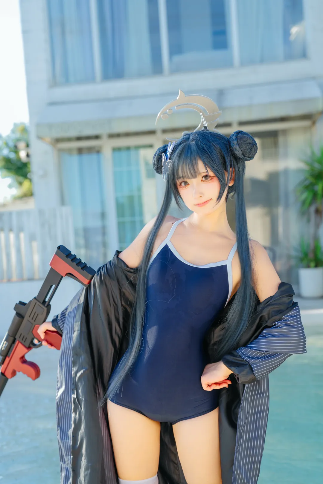 Blue Archive, Misaki cosplay, Swimsuit cosplay, Waterside photography, Summer cosplay - Image 11
