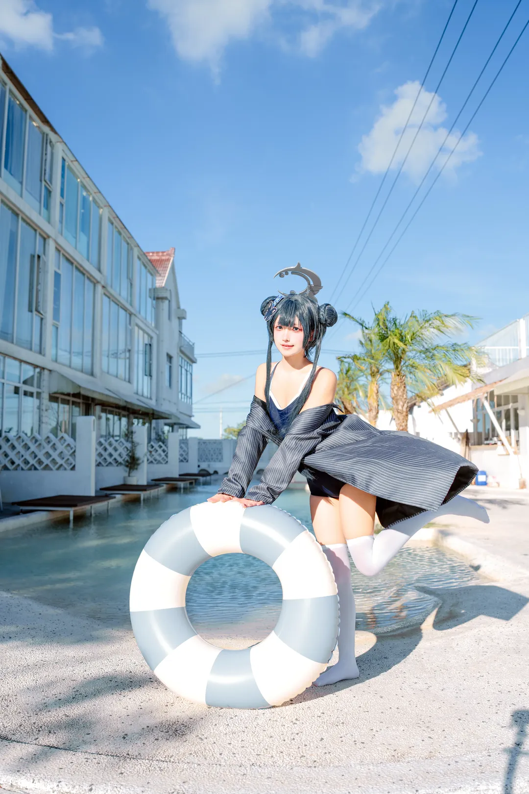 Blue Archive, Misaki cosplay, Swimsuit cosplay, Waterside photography, Summer cosplay - Image 13