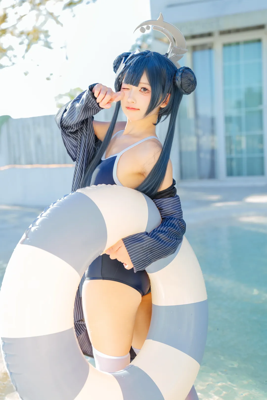 Blue Archive, Misaki cosplay, Swimsuit cosplay, Waterside photography, Summer cosplay - Image 4
