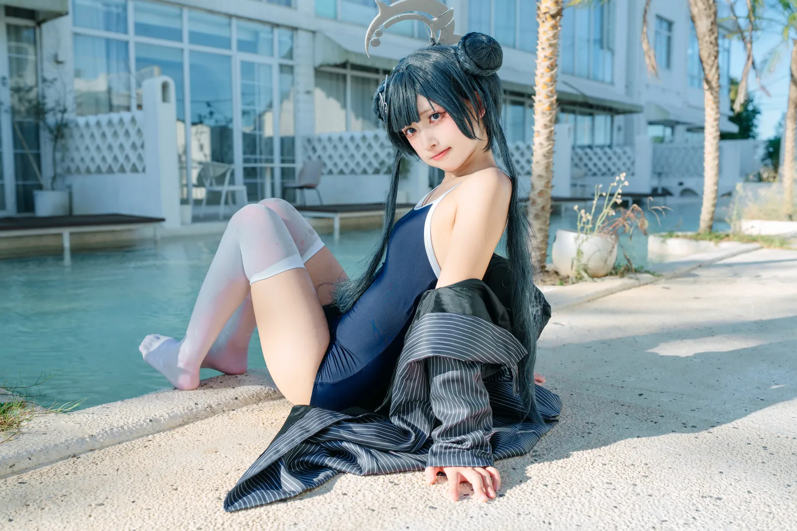 Blue Archive, Misaki cosplay, Swimsuit cosplay, Waterside photography, Summer cosplay - Image 6
