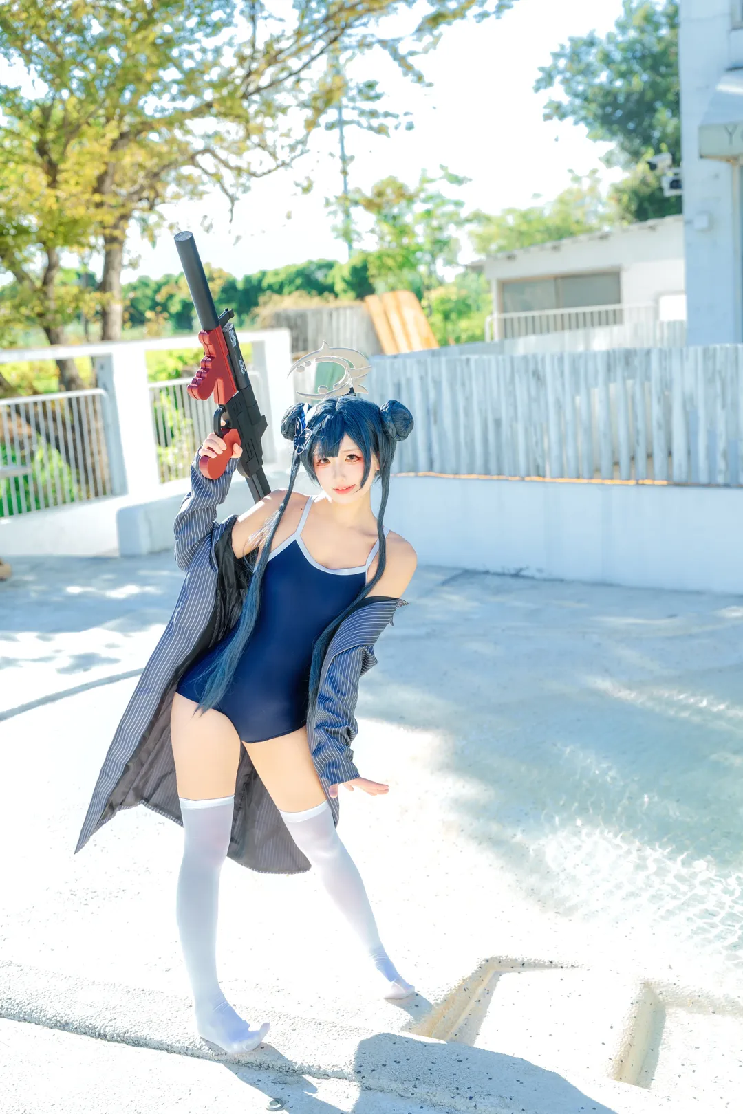 Blue Archive, Misaki cosplay, Swimsuit cosplay, Waterside photography, Summer cosplay - Image 9