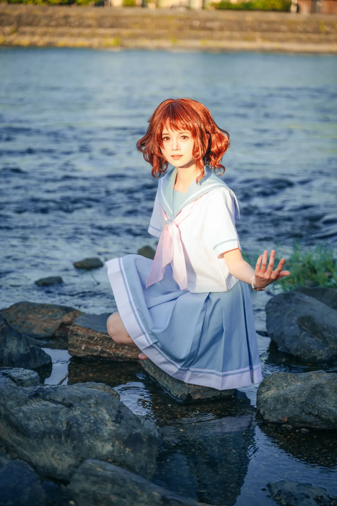 二次元コスプレ, 黄前久美子コスプレ, 響け！ユーフォニアム, 宇治川, セーラー服写真 - 9枚目