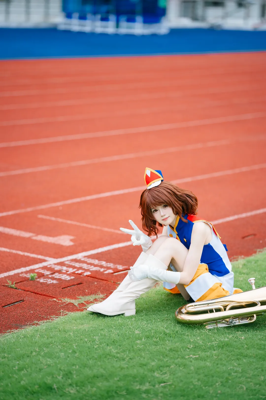 黄前久美子コスプレ, 響け！ユーフォニアム, スタジアム外観, テューバ演奏, 二次元応援 - 7枚目