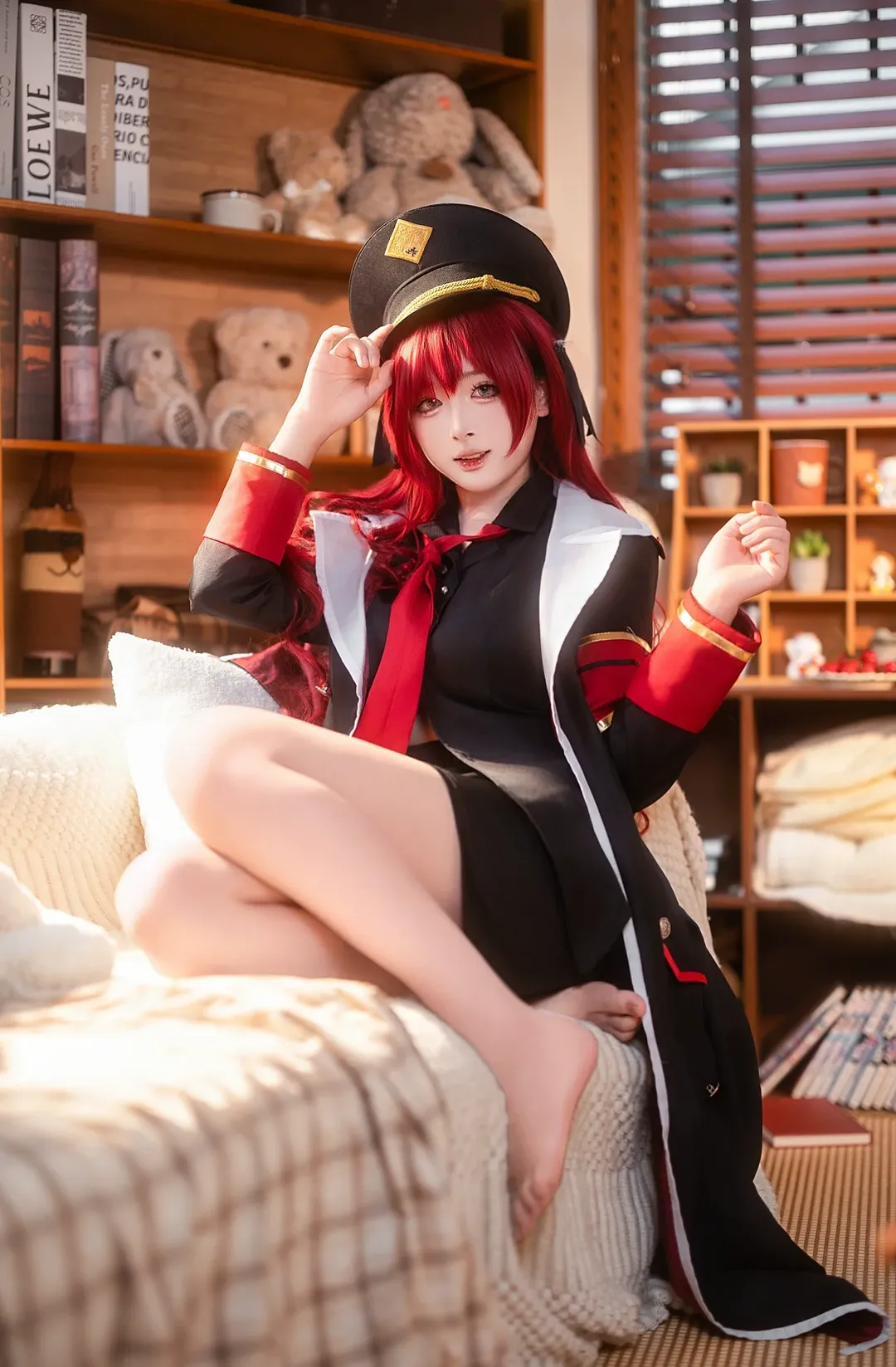 角色還原, 蔚藍檔案, 棗伊呂波cos, 紅髮coser, 室內光影