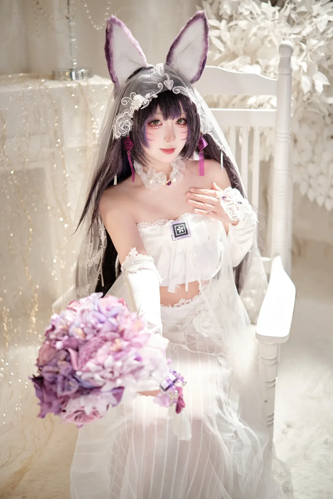 碧蓝航线, 唯美, 紫色系, 武藏cos, 华丽婚纱 - 第2张