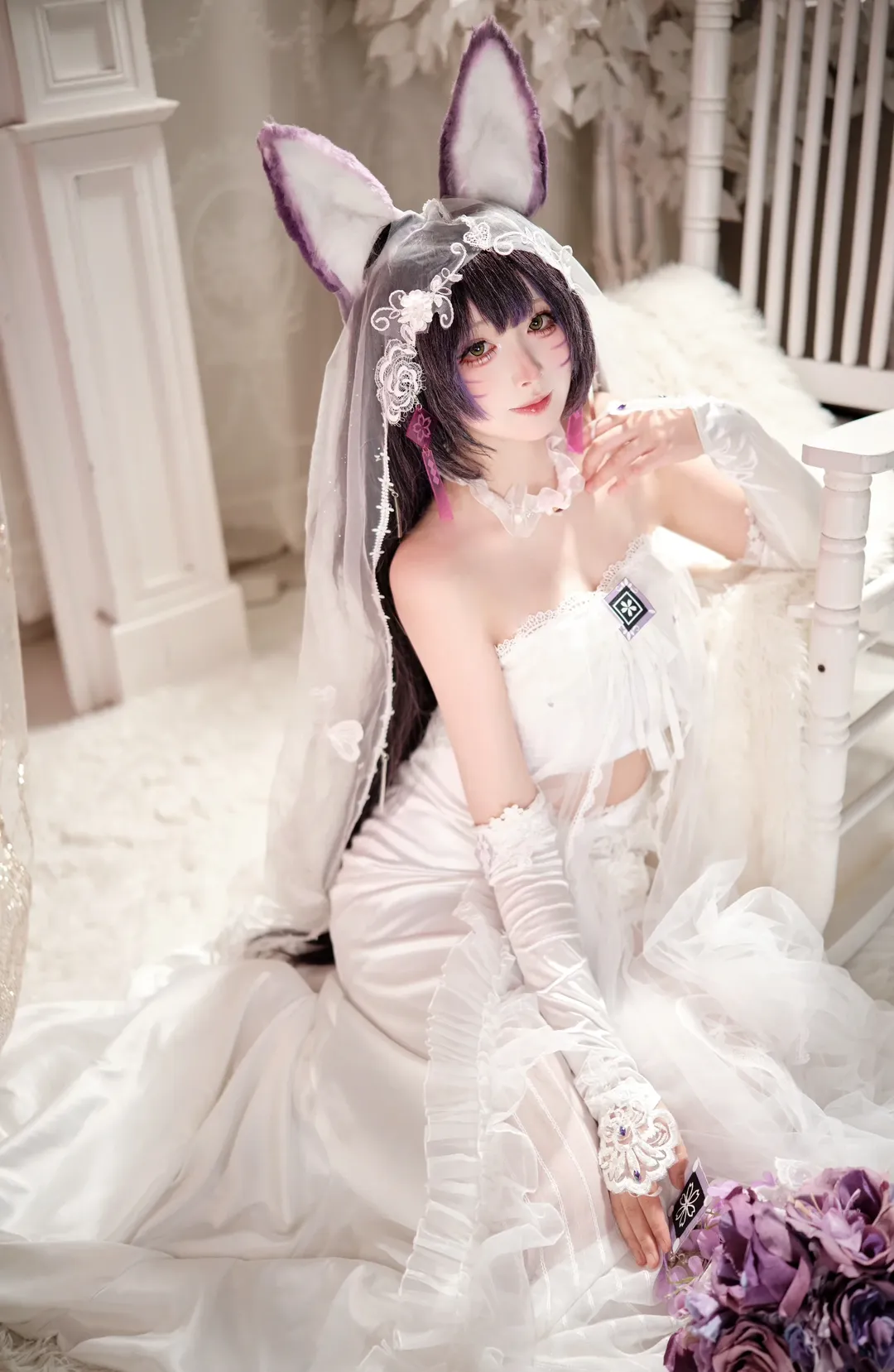 碧蓝航线, 唯美, 紫色系, 武藏cos, 华丽婚纱 - 第4张