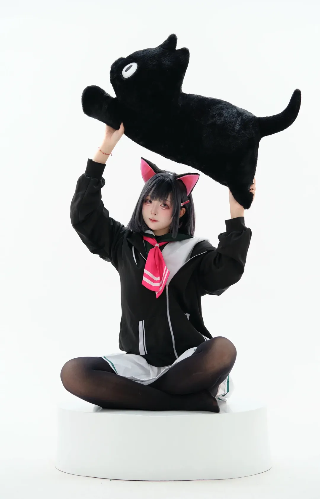 蔚蓝档案, 猫耳少女, 杏山和纱cos, cosplay摄影, 二次元校服 - 第1张