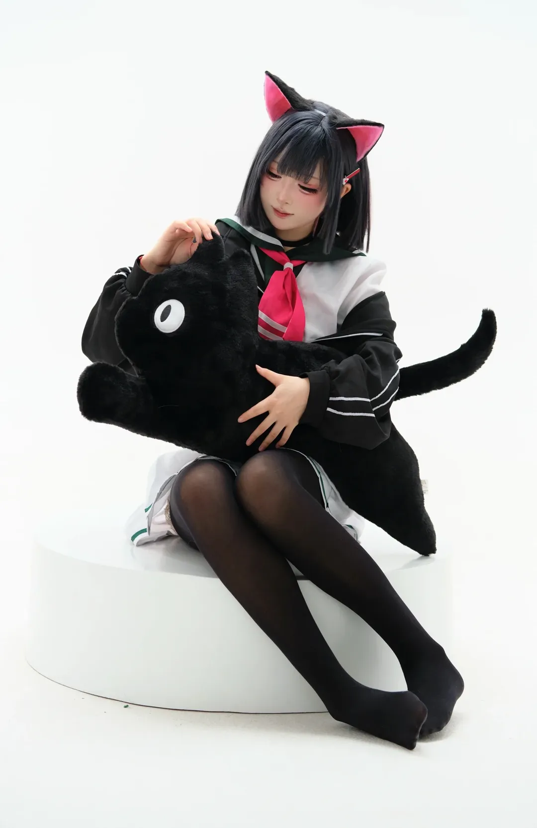 ブルーアーカイブ, 猫耳少女, 杏山カズサ コスプレ, コスプレ撮影, 二次元制服