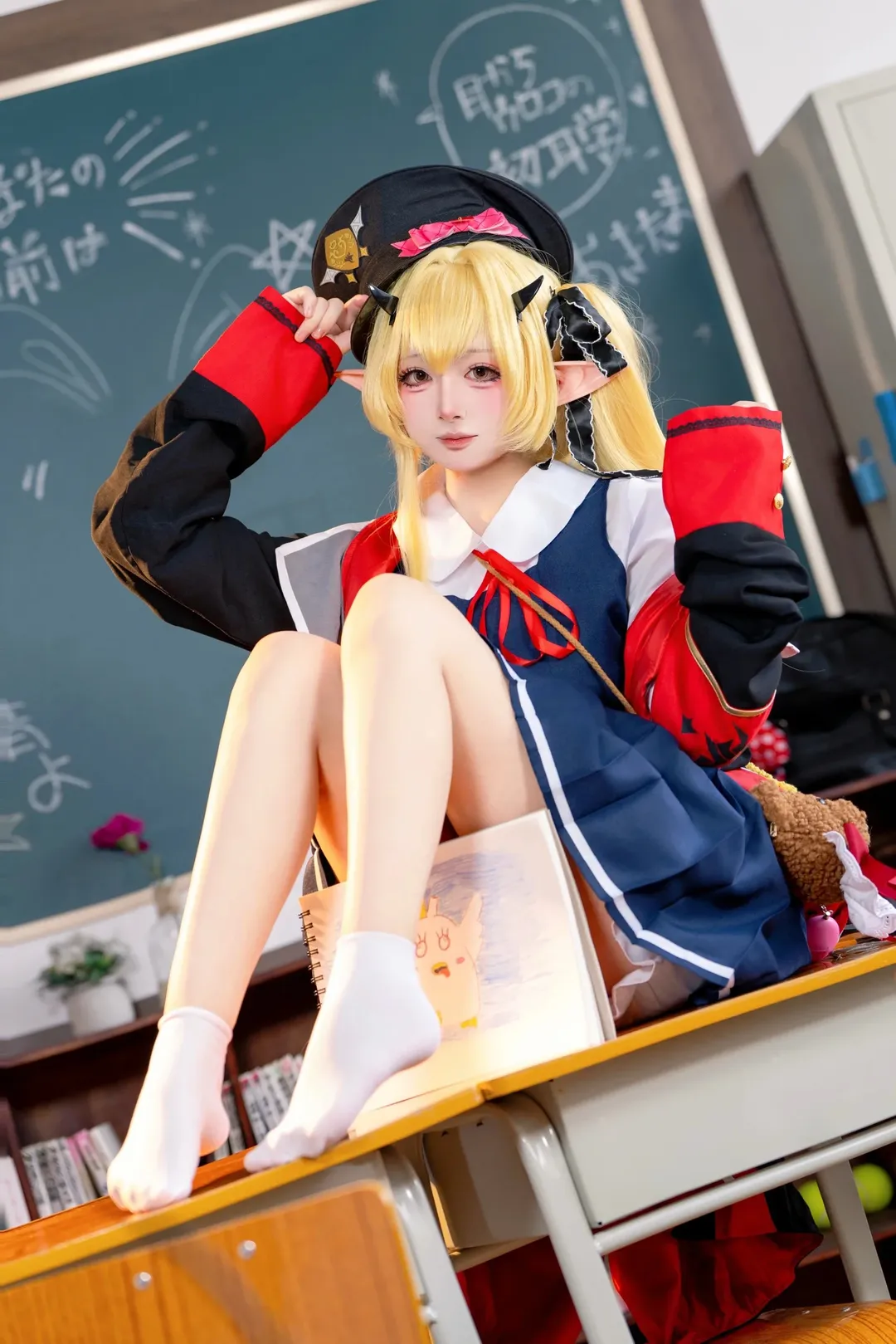 蔚藍檔案, 教室場景, 丹花伊吹cos, 日系穿搭, 高質量Cosplay