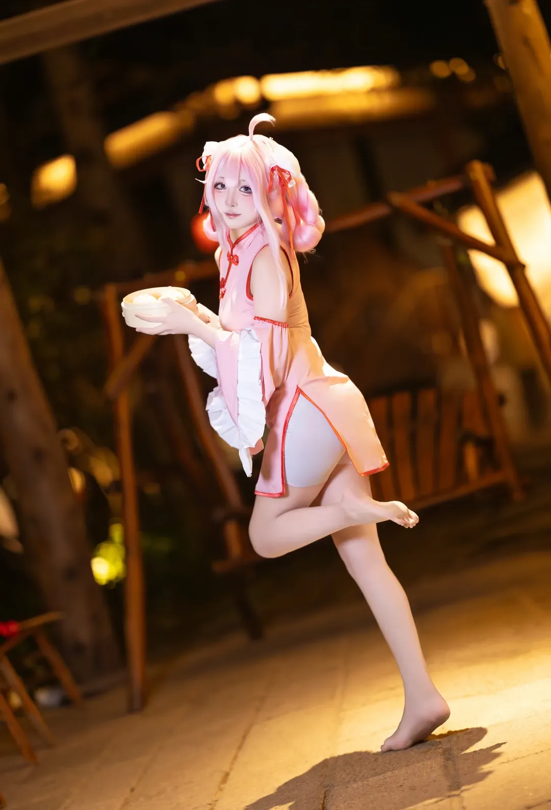 二次元摄影, 蔚蓝档案, 夜景人像, 柚鸟夏cos, 旗袍cosplay - 第1张